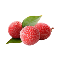 AI generated Red Lychee fruit png isolated on transparent background