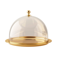 AI generated Golden restaurant cloche isolated on transparent background png