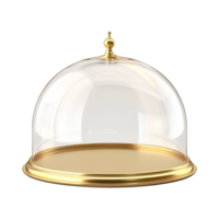 ai generato d'oro ristorante campana di vetro isolato su trasparente sfondo png
