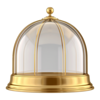 AI generated Golden restaurant cloche isolated on transparent background png