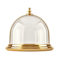 AI generated Golden restaurant cloche isolated on transparent background png