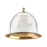 AI generated Golden restaurant cloche isolated on transparent background png