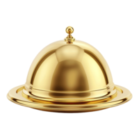 AI generated Golden restaurant cloche isolated on transparent background png