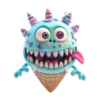 AI generated Monster ice-cream isolated on transparent background png