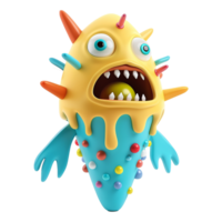 AI generated Monster ice-cream isolated on transparent background png