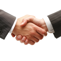 ai generiert zwei Geschäftsmann Hand Shake png isoliert auf transparent Hintergrund