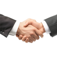 ai generiert zwei Geschäftsmann Hand Shake png isoliert auf transparent Hintergrund