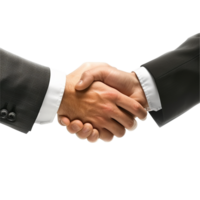 ai generiert zwei Geschäftsmann Hand Shake png isoliert auf transparent Hintergrund