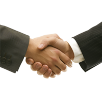 AI generated Two businessman hand shake png isolated on transparent background