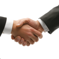 ai generiert zwei Geschäftsmann Hand Shake png isoliert auf transparent Hintergrund