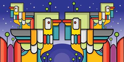 Bird abstract fantasy design vector with fullcolor concept