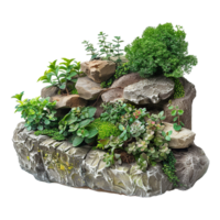 AI generated Natural outdoor herb garden sculpture isolated on transparent background png