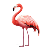 AI generated Flamingo flying png isolated on transparent background