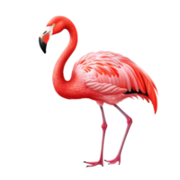 AI generated Flamingo flying png isolated on transparent background