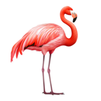 AI generated Flamingo flying png isolated on transparent background