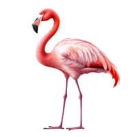 AI generated Flamingo flying png isolated on transparent background