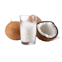 AI generated Cool young coconut juice png isolated on transparent background