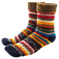 AI generated Magnificent wool blend crew socks isolated on transparent background png