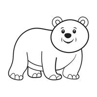 AI generated bear outline design vector