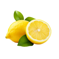 AI generated Fresh lemon png isolated on transparent background