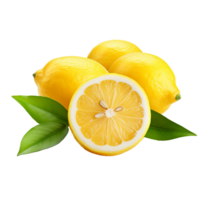 AI generated Fresh lemon png isolated on transparent background