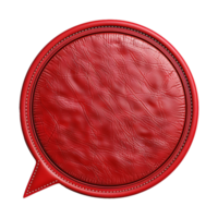 AI generated 3d leather speech bubble isolated on transparent background png