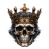 AI generated King skull crown png isolated on transparent background