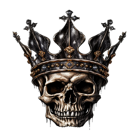 AI generated King skull crown png isolated on transparent background