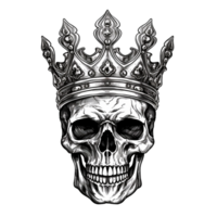 AI generated King skull crown png isolated on transparent background