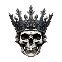 AI generated King skull crown png isolated on transparent background