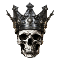 AI generated King skull crown png isolated on transparent background