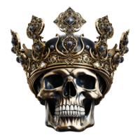 ai gegenereerd koning schedel kroon PNG geïsoleerd Aan transparant achtergrond
