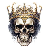 AI generated King skull crown png isolated on transparent background