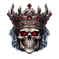 AI generated King skull crown png isolated on transparent background