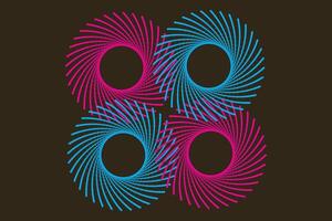 Halftone circular spiral logo set. Circular dotted isolated on the white background. vector