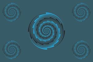 Halftone circular spiral logo set. Circular dotted isolated on the white background vector