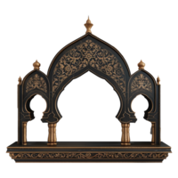 AI generated Magnificent and useful islamic themed wall shelf isolated on transparent background png
