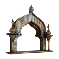 AI generated Magnificent and useful islamic themed wall shelf isolated on transparent background png