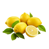 AI generated Fresh lemon png isolated on transparent background