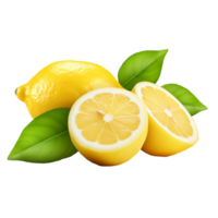 AI generated Fresh lemon png isolated on transparent background