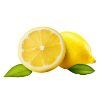 AI generated Fresh lemon png isolated on transparent background