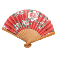 AI generated Chinese hand fan isolated on transparent background png