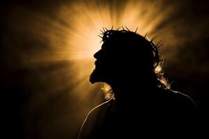 AI generated Jesus Christ in the crown of thorns photo