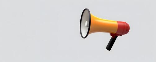 AI generated Megaphone or hand speaker isolated on background with copy space photo