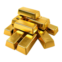 AI generated Gold bars isolated on transparent background png