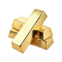 AI generated Gold bars isolated on transparent background png