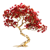 AI generated Red tree isolated on transparent background png