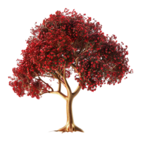 AI generated Red tree isolated on transparent background png