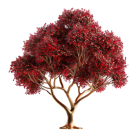 AI generated Red tree isolated on transparent background png