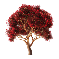 ai généré rouge arbre isolé sur transparent Contexte png